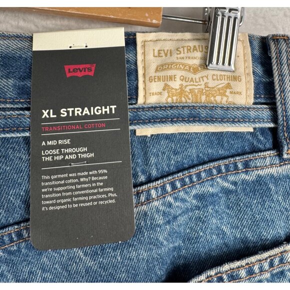 Levis women's‎ XL straight wide leg jeans blue 90s boho - Picture 4 of 7